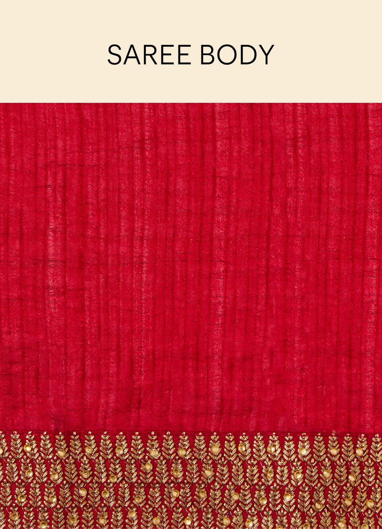 Fiesta Red Saree with Fern Embroidered Border image number 4
